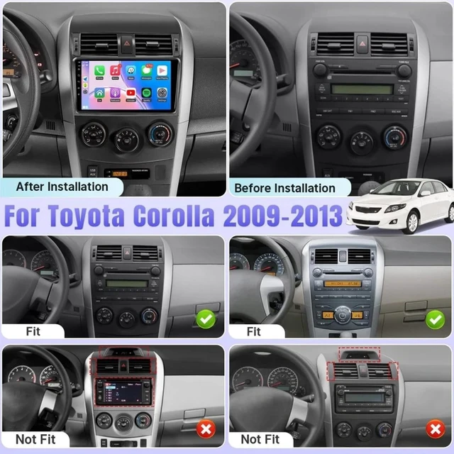 Alt view image 2 of 5 - EWLSAC Android 13 Car Stereo Double Din for Toyot-a Corolla 2009-2013 9 Inch HD Touch Screen Car Audio Multimedia Receiver with Carplay Android Auto GPS Radio Navigation Bluetooth Camera(2G+32G)