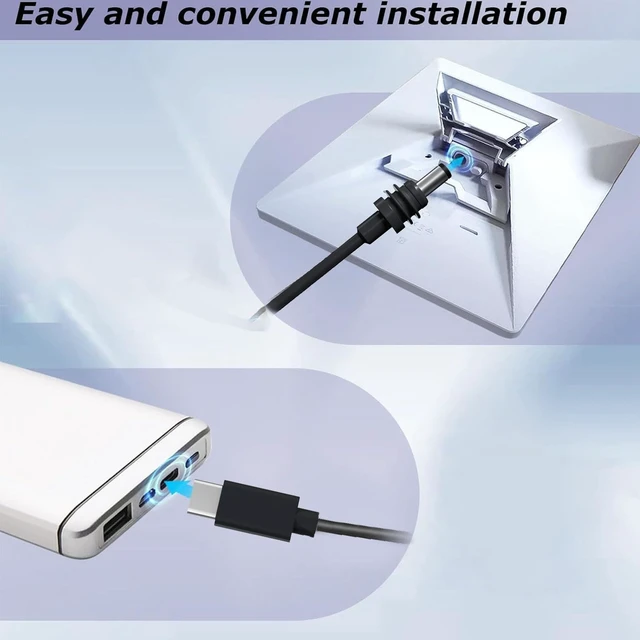 Alt view image 2 of 5 - USB C to DC Power Cable, 33ft IP68 Water Proof 18AWG 100W Input PD Source Type C to DC Power Cord for Mini Dish, Plug and Play