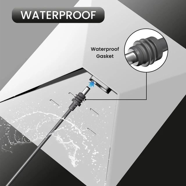 Alt view image 4 of 5 - USB C to DC Power Cable, 33ft IP68 Water Proof 18AWG 100W Input PD Source Type C to DC Power Cord for Mini Dish, Plug and Play