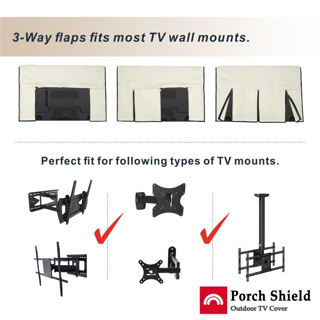 Alt view image 3 of 5 - Porch Shield Outdoor TV Cover for LCD LED Plasma, 63-65 inches, Beige