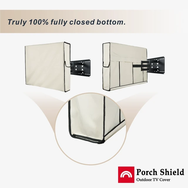 Alt view image 5 of 5 - Porch Shield Outdoor TV Cover for LCD LED Plasma, 63-65 inches, Beige
