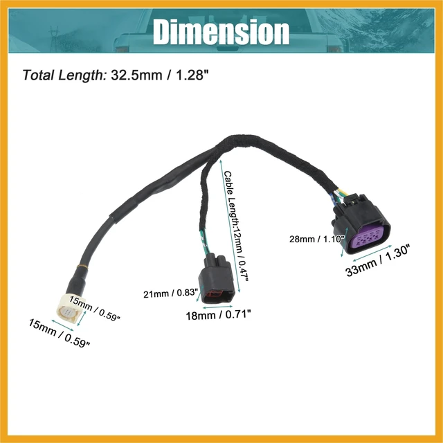 Alt view image 3 of 5 - Partuto Car Camera Wiring Harness Replacement 68189124AC for Dodge for Ram 1500 2500 3500 2013 2014 2015 2016 2018 Replacement