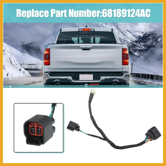 Alt view image 2 of 5 - Partuto Car Camera Wiring Harness Replacement 68189124AC for Dodge for Ram 1500 2500 3500 2013 2014 2015 2016 2018 Replacement