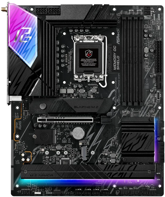 Alt view image 2 of 5 - ASRock Phantom Gaming B860 Lightning WiFi 6E Intel Core Ultra LGA1851 DDR5 8933 MHz 256GB M.2 ATX Motherboard Thunderbolt SATA3 6.0 Gb/s PCIe 5.0