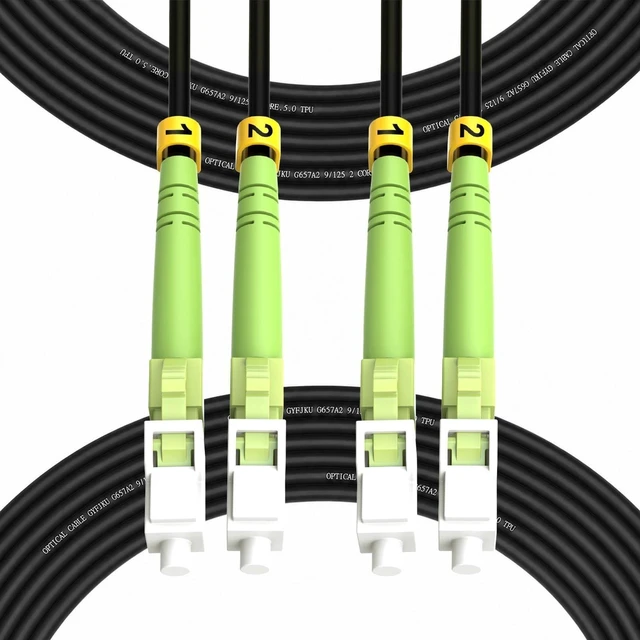 Main image of FibergagaOutdoor LC to LC OM5 Fiber Patch Cable Multimode TPU, 25M(82ft)