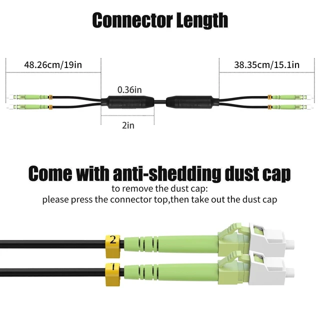 Alt view image 3 of 5 - FibergagaOutdoor LC to LC OM5 Fiber Patch Cable Multimode TPU, 25M(82ft)