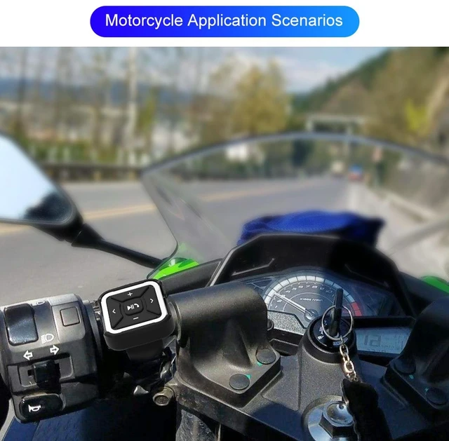Alt view image 2 of 5 - Estink BT 5.0 Wireless Media Controller, Steering Wheel Mount Remote for Music Playback in Car, Bike or Motorcycle