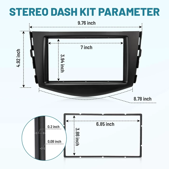 Alt view image 3 of 5 - NuIth Double DIN Radio Dash Kits for 2006-2012 Toyota RAV4, Double Din Installation Multi Kit, Double DIN Installation Dash Kit, RAV4 Stereo Dash Bracket