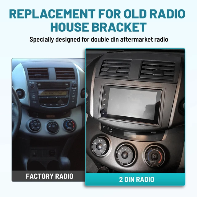 Alt view image 5 of 5 - NuIth Double DIN Radio Dash Kits for 2006-2012 Toyota RAV4, Double Din Installation Multi Kit, Double DIN Installation Dash Kit, RAV4 Stereo Dash Bracket