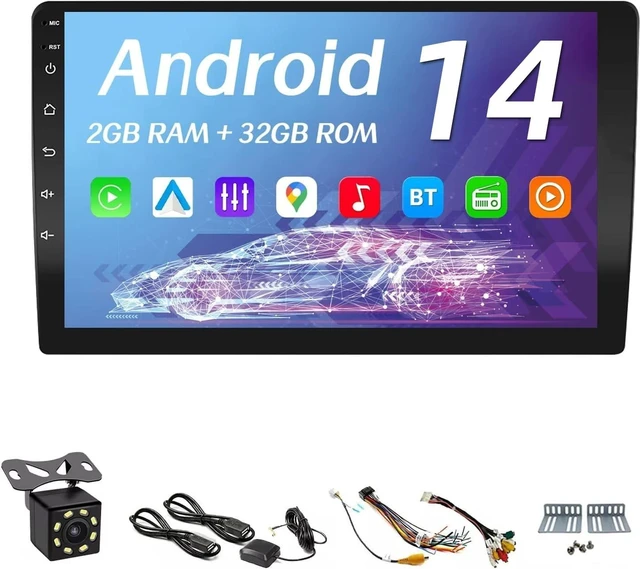 Main image of 10 Inches Double Din Car Stereo, Apple CarPlay Screen, 2G+32G, Bluetooth Android Auto Screen with Backup Camera, Touch Screen, WiFi, Mirror Link, HiFi, GPS, FM