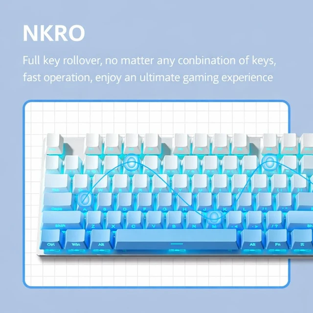 Alt view image 3 of 5 - HP GK400F Wired Mechanical Gaming Keyboard, for Desktop & Laptop (Blue)