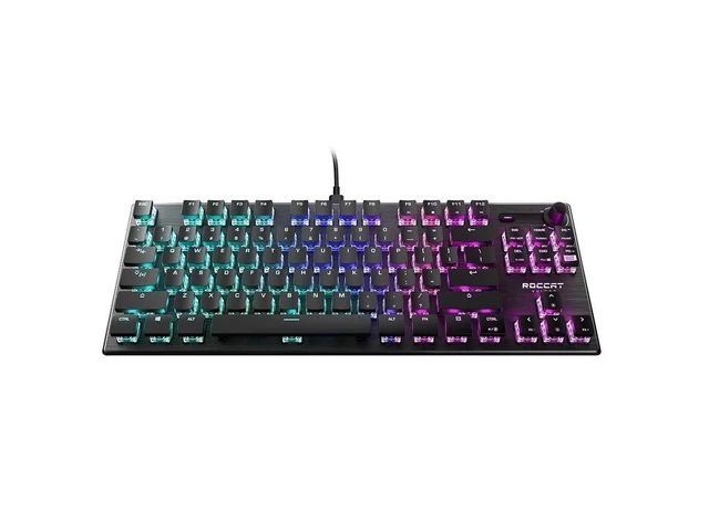 Alt view image 2 of 5 - ROCCAT Vulcan TKL Linear PC Gaming Keyboard, Titan Switch Mechanical with Per Key AIMO RGB Lighting, Tenkeyless, Compact Design, Anodized Aluminum Top Plate, Detachable USB-C Cable, Black