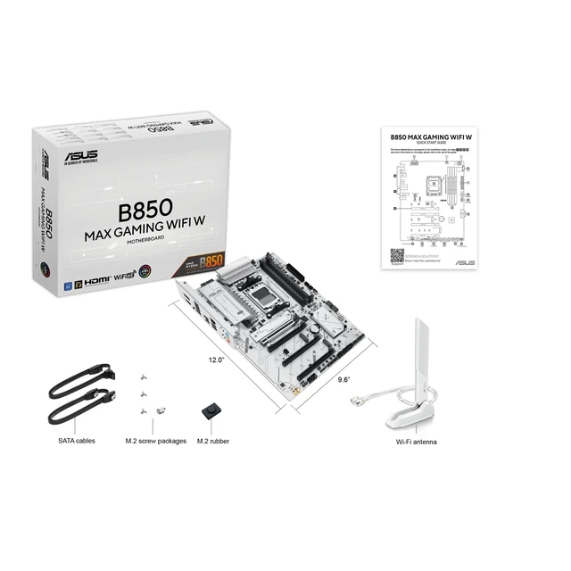 Alt view image 5 of 5 - ASUS B850 MAX Gaming WiFi W Motherboard Socket AMD AM5