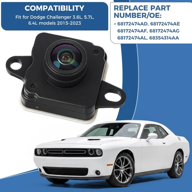 Alt view image 2 of 5 - Rear View Backup Camera Fit for Dodge Challenger 3.6L,5.7L,6.4L 2015-2023