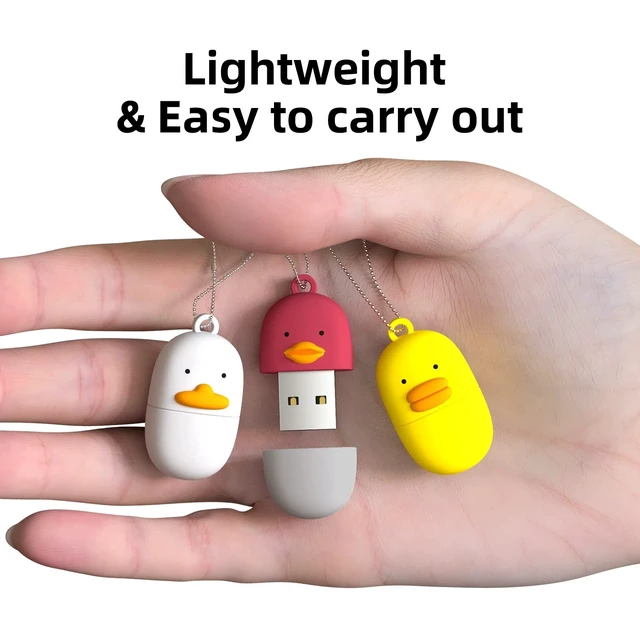 Alt view image 4 of 5 - Bilious 128GB Flash Drive Animal Series Waterproof USB 3.0 Thumb Drive Cute Cartoon Memory Stick Small Size USB Drive Gift (Sausage Yellow Duck, 128GB)