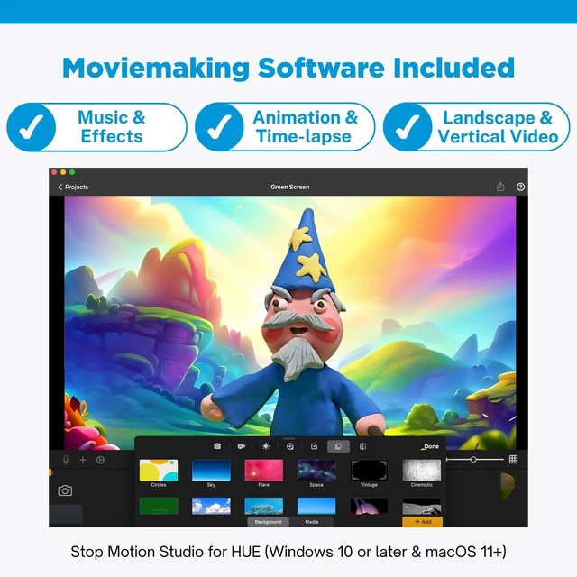 Alt view image 3 of 5 - HUE Animation Studio Pro: Stop Motion Kit for Windows/macOS, Blue