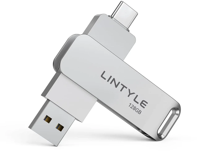 Main image of LINTYLE 128GB External SSD Flash Drive Dual Drive Up to 450MB/s