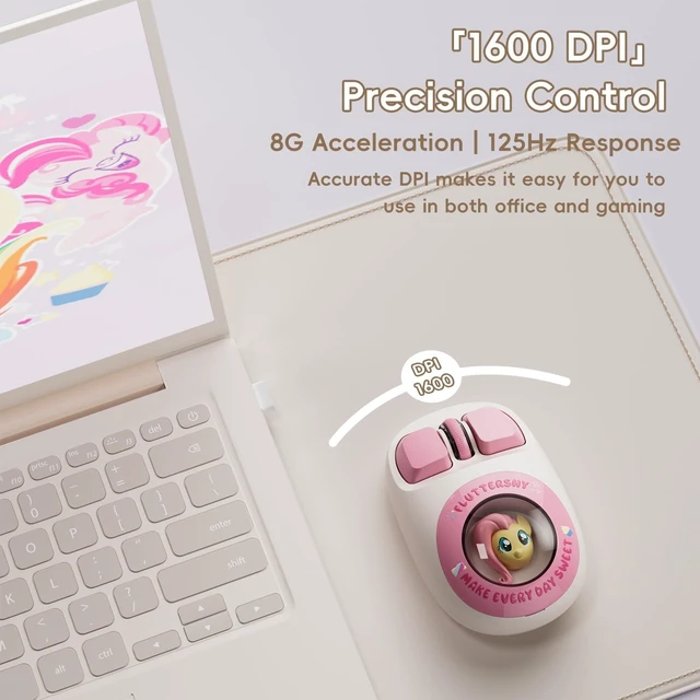 Alt view image 3 of 5 - My Little Pony 3D Pinkie Pie Character Design Silent Click Wireless Mouse