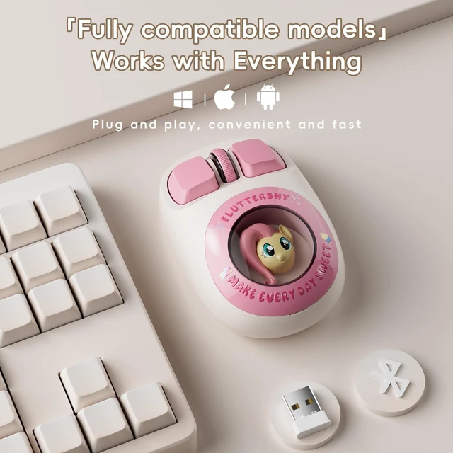 Alt view image 5 of 5 - My Little Pony 3D Pinkie Pie Character Design Silent Click Wireless Mouse