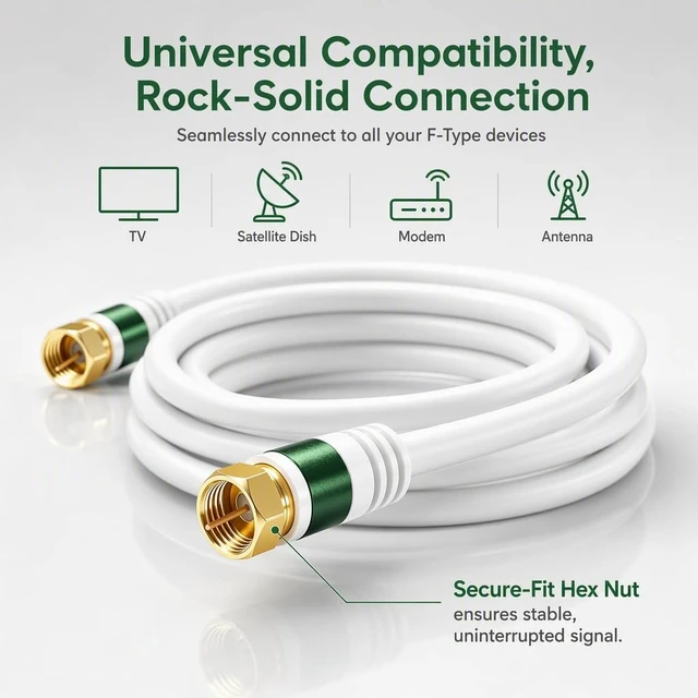 Alt view image 4 of 5 - YOTETION 100 FT Coaxial Cable for InternetFlexible RG6 Coaxial Cable for TV Coax Cable for Internet Double-Shielded Coax Flexible Coaxial Cable