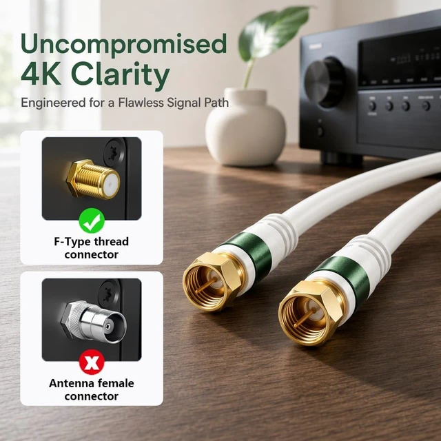 Alt view image 2 of 5 - YOTETION 100 FT Coaxial Cable for InternetFlexible RG6 Coaxial Cable for TV Coax Cable for Internet Double-Shielded Coax Flexible Coaxial Cable