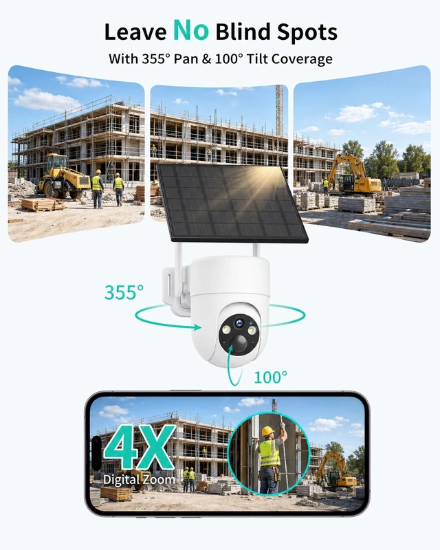 Alt view image 4 of 5 - LIWAN 4G LTE Cellular Security Cameras, No WiFi Needed, 2K Off-Grid Cam