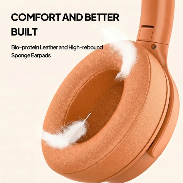 Alt view image 5 of 5 - ADOOPE Wired Over-Ear Headphones with USB C Connector, Hi-Fi Stereo Sound, Noise-Isolating Ear Cups, Comfortable Fit for USB C Devices (Orange, with Bag)