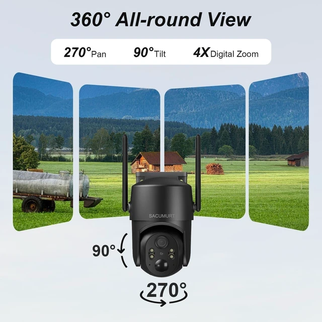 Alt view image 5 of 5 - SACUMURT Solar Security Cameras Wireless Outdoor, No WiFi