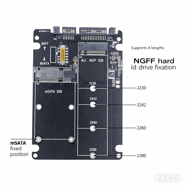 Alt view image 2 of 5 - Jussming M.2 mSATA to SATA Adapter Enclosure for SSD Storage Conversion