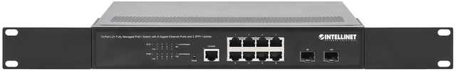 Alt view image 3 of 5 - Intellinet 10-Port Managed L2+ PoE+ Switch, 8 Gigabit, 2 SFP+ Uplinks, 120W