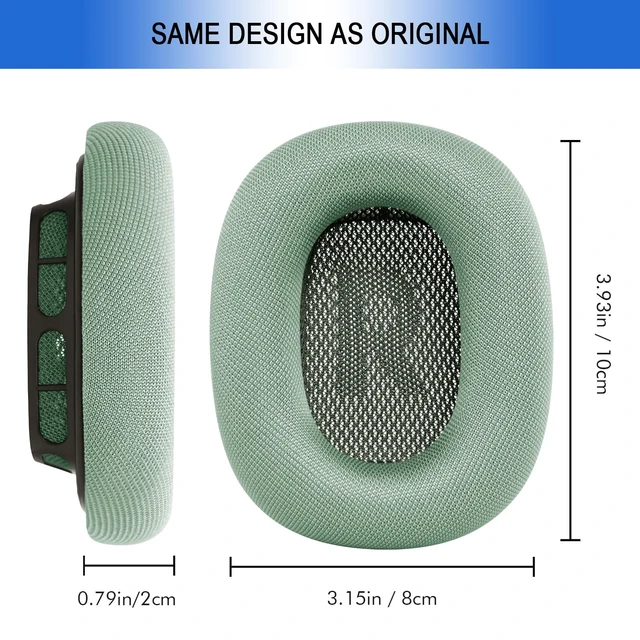 Alt view image 3 of 5 - Ear Cushions for Apple AirPods Max Headphones Mesh Fabric Replacement Pads