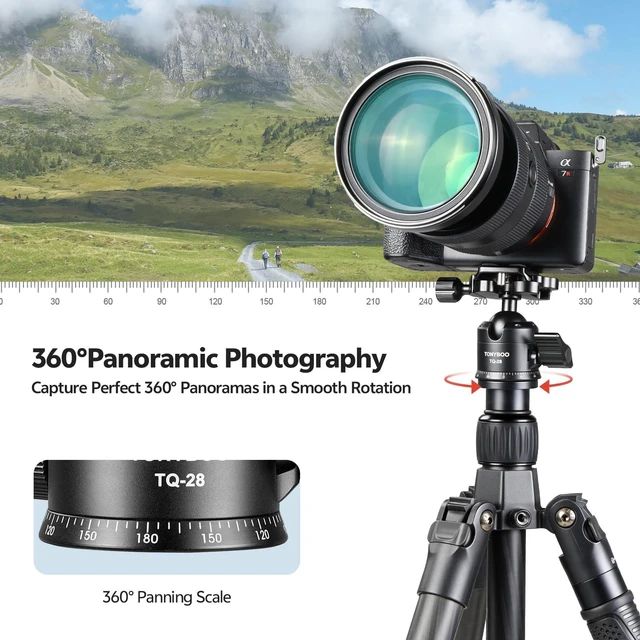 Alt view image 4 of 5 - TONYBOO Low Profile Ball Head, All Metal CNC Precision Machined Tripod Head with Arca Swiss Quick Release Plate, 360 Panoramic Scale, Double U-Groove Panoramic Head for DSLR Camera, Load up to 22lbs