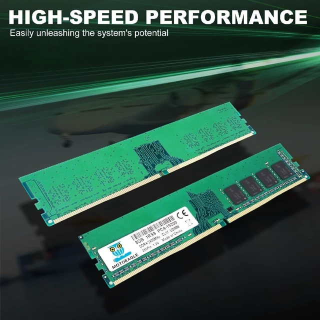 Alt view image 3 of 5 - 16GB DDR4 RAM 2x8GB 2400 MHz UDIMM 1RX8 PC4-19200 DDR4-2400T CL17 DIMM Non-ECC Desktop Memory KIT