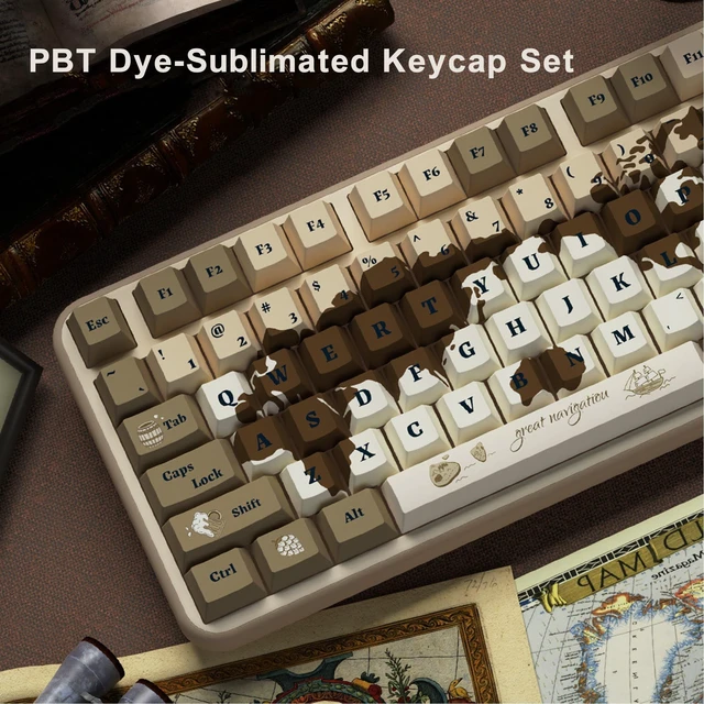 Alt view image 2 of 5 - LUSKINNO World Map PBT Keycaps Set, 138 Keys Cherry Profile Dye-Sublimation Keycaps for Mechanical Keyboards, Cherry MX Stem Compatible, Thick Durable Keycaps with Ergonomic Design