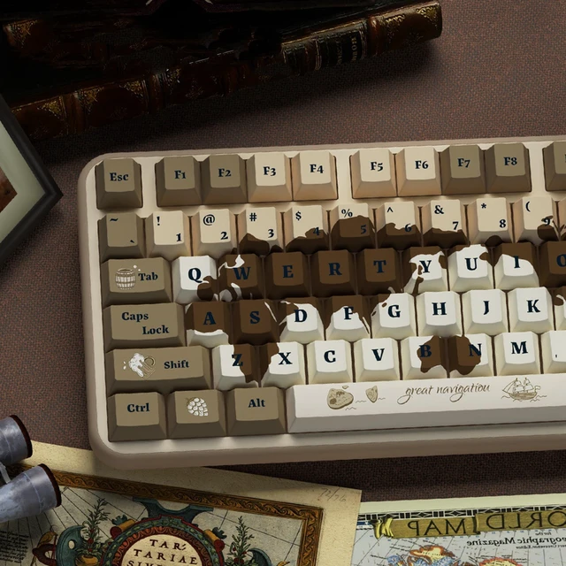 Alt view image 4 of 5 - LUSKINNO World Map PBT Keycaps Set, 138 Keys Cherry Profile Dye-Sublimation Keycaps for Mechanical Keyboards, Cherry MX Stem Compatible, Thick Durable Keycaps with Ergonomic Design