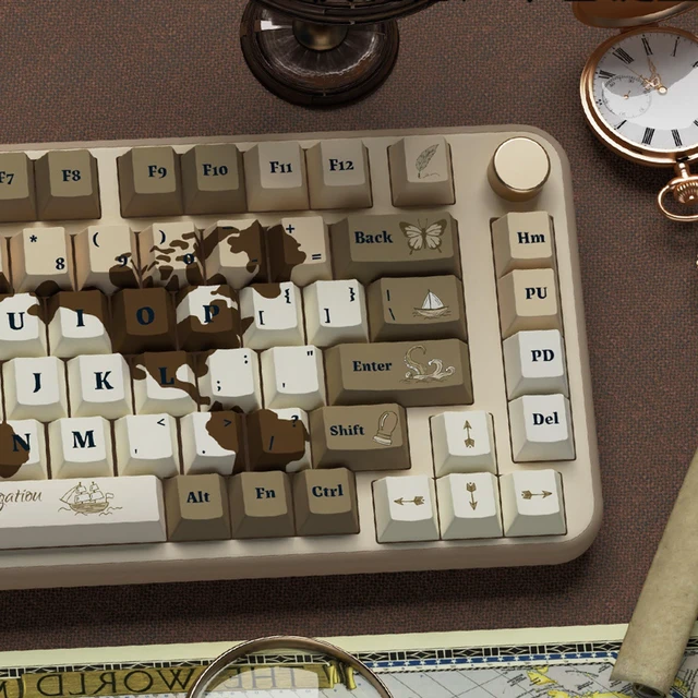 Alt view image 5 of 5 - LUSKINNO World Map PBT Keycaps Set, 138 Keys Cherry Profile Dye-Sublimation Keycaps for Mechanical Keyboards, Cherry MX Stem Compatible, Thick Durable Keycaps with Ergonomic Design