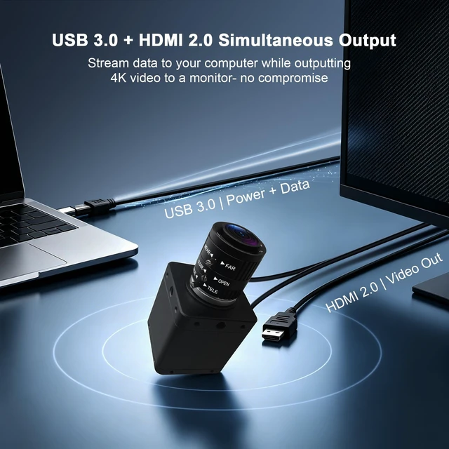 Alt view image 5 of 5 - ALPCAM HDMI 4K USB Camera, 60fps USB3.0 High Speed Webcam for PC