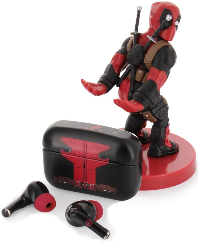 Main image of Buds Pro Marvel Deadpool Wireless Bluetooth EarBuds & Phone Holder - In Ear Headphones with Microphone, 28+ Hours Playtime, Active Noise Cancelling Wireless Earbuds with IPX4 Rating & Ch