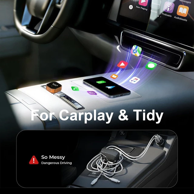 Alt view image 4 of 5 - Trolinktek Wireless CarPlay Adapter for Apple iPhone & Android Auto, 2-in-1 Mini CarPlay Adapter Convert Wired to Wireless Dongle, Plug & Play, No Delay, BT5.4, 2.4G/5G WiFi