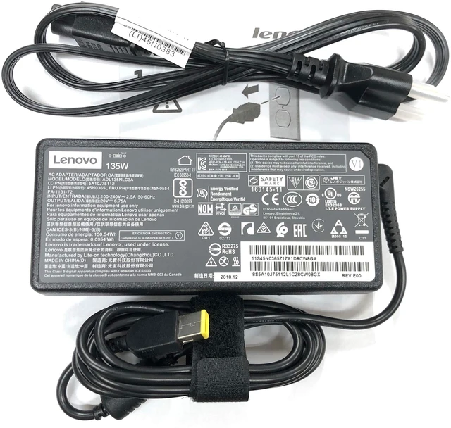 Main image of Lenovo ADL135NLC3A 135w 20v Dc 3p Ac Adapter Pwr Spare Prod Ssl Warranty