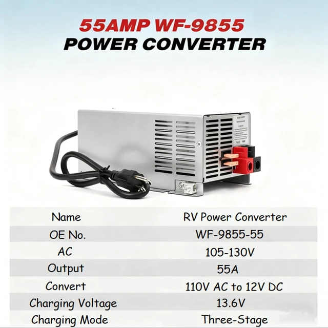 Alt view image 2 of 5 - WF-9855-AD-CB,WF-9855-AD 55-Amp RV Power Converter for Lead-Acid Batteries