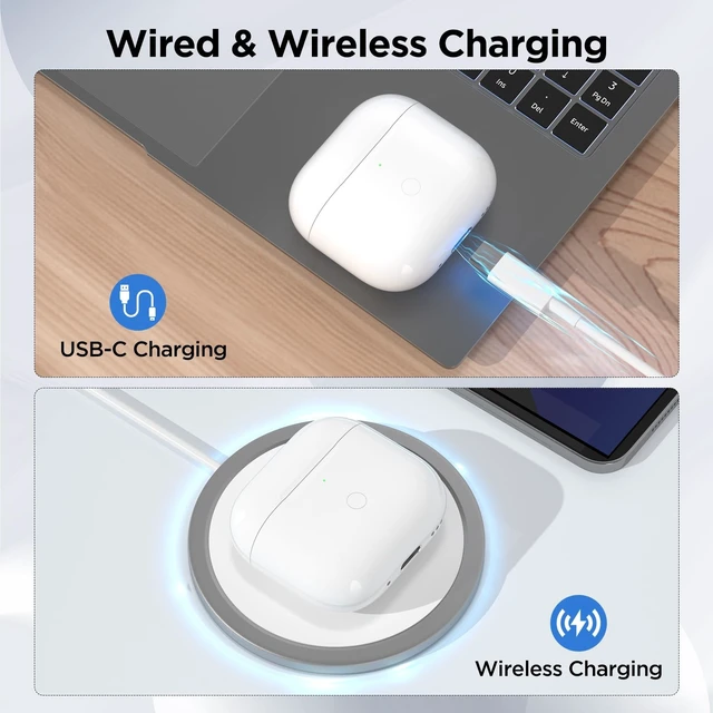 Alt view image 3 of 5 - Wireless Charging Case for Airpods 4th Generation with USB-C Port, Replacement Charger Cases Compatible with AirPod 4 Gen, Air Pod 4th Type-C Charger with Pairing Sync Function (Only Case)