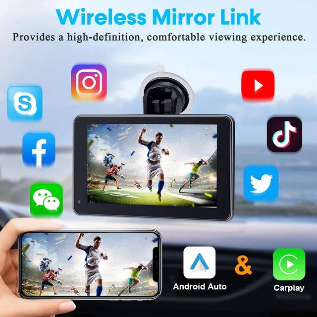 Alt view image 3 of 5 - 3-Min Easy Install Portable Wireless CarPlay Screen: Upgrade for Older Cars