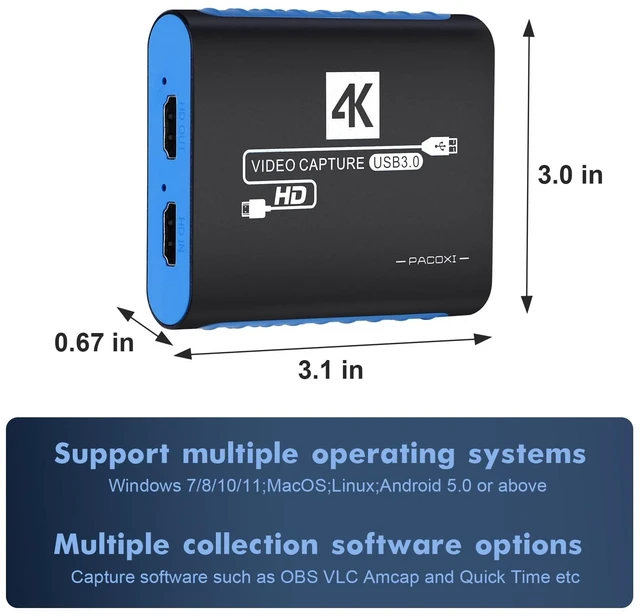 Alt view image 2 of 5 - USB 3.0 HDMI Video Capture Card for Switch 2 PS5 Xbox DSLR Streaming