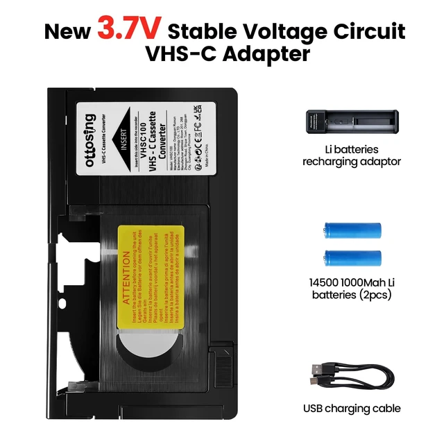 Alt view image 4 of 5 - 2026 VHSC Tape Video Cassette Adapter, VHS-C to VHS Cassette Adapter ,Camcorder Tape Converter for VCR Video Player, , Incompatible with Hi8,8mm,MiniDV