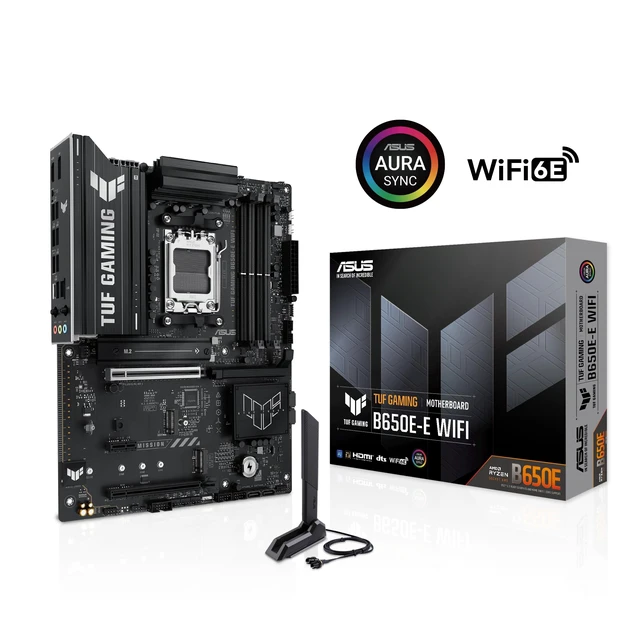 Alt view image 3 of 5 - ASUS TUF GAMING B650E-E WIFI AMD AM5 B650 ATX motherboard, 8+2+1 80A DrMOS stage, DDR5, PCIe 5.0 Ready, 3x M.2, Wi-Fi 6E, 2.5 Gb LAN, DisplayPort, HDMI, USB 20Gbps Type-C, BIOS FlashBack, Aura Sy