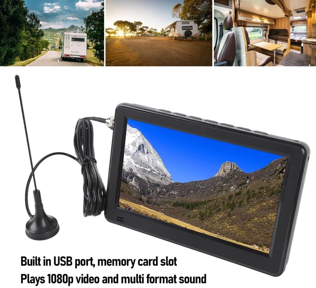 Alt view image 2 of 5 - FOSA 6 Inch Portable Digital TV with ATSC Tuner, HD 1080p Small LCD Television for Camping, Car, Travel, Built in USB, TF Card Slot, FM Radio, Rechargeable Battery