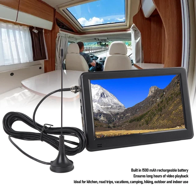 Alt view image 3 of 5 - FOSA 6 Inch Portable Digital TV with ATSC Tuner, HD 1080p Small LCD Television for Camping, Car, Travel, Built in USB, TF Card Slot, FM Radio, Rechargeable Battery