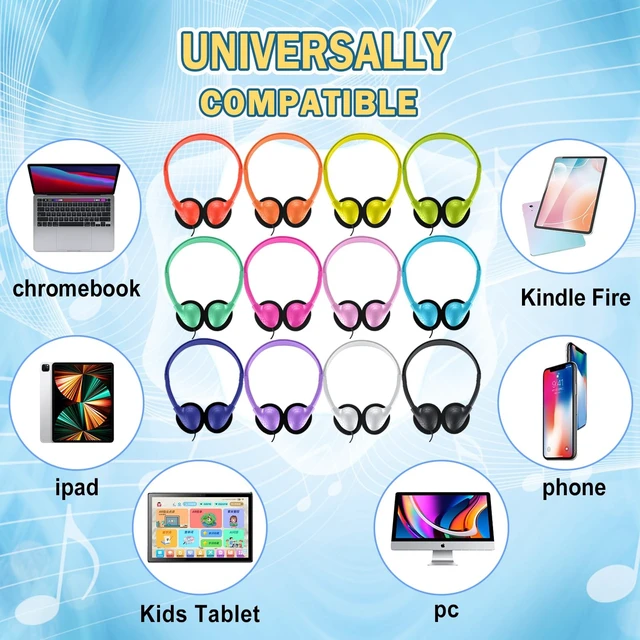 Alt view image 4 of 5 - Yoley Classroom Headphones Bulk 30 Pack for School Kids,Wholesale Durable Earphones Class Set of Headphones for Students Children Toddler Teens and Adult Multi Color