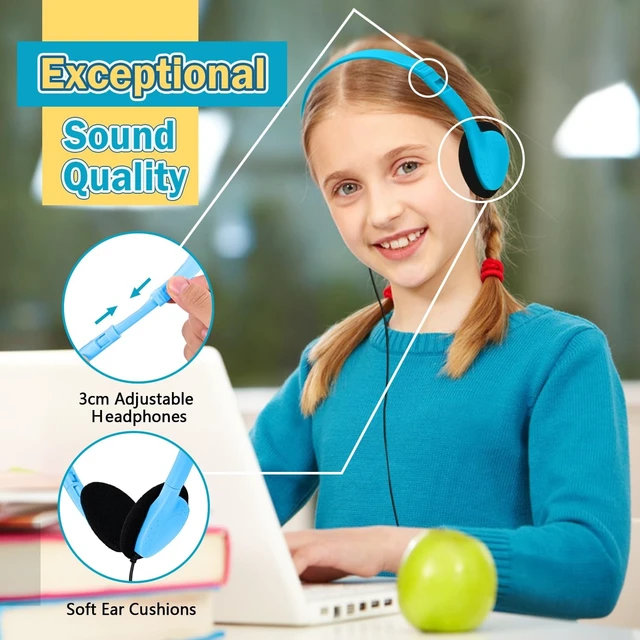 Alt view image 5 of 5 - Yoley Classroom Headphones Bulk 30 Pack for School Kids,Wholesale Durable Earphones Class Set of Headphones for Students Children Toddler Teens and Adult Multi Color